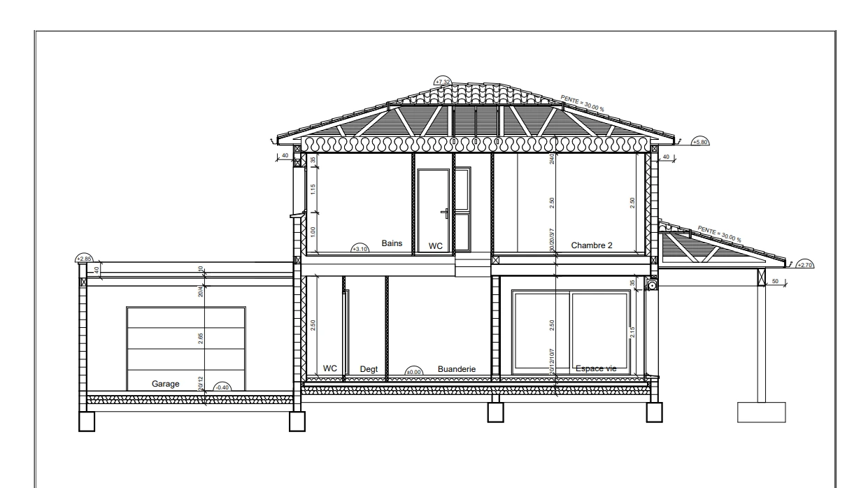 Plan de construction réalisé par LDMO maître d'œuvre Ain